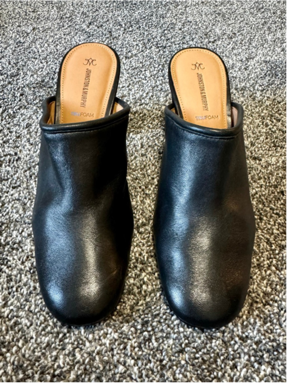 Women's Johnston & Murphy Leather Charlotte Mule Black Size 9
